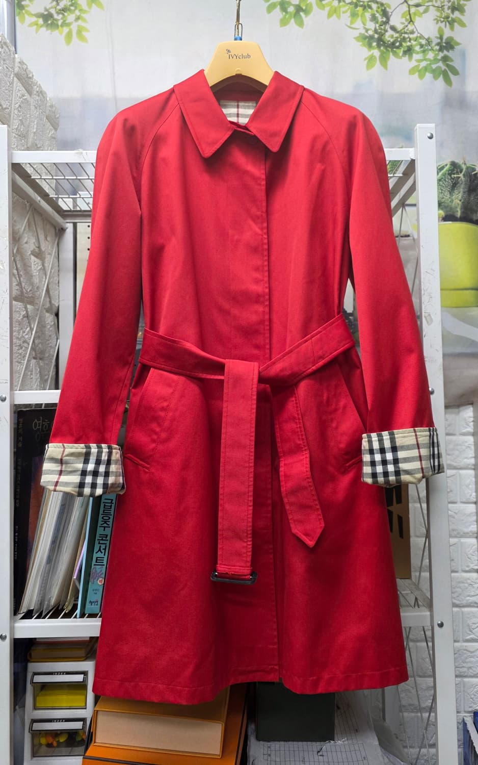 매장정품/ 버버리 트렌치코트 55 ~슬림66 노바체크 레드코트 AD53 상품이미지1