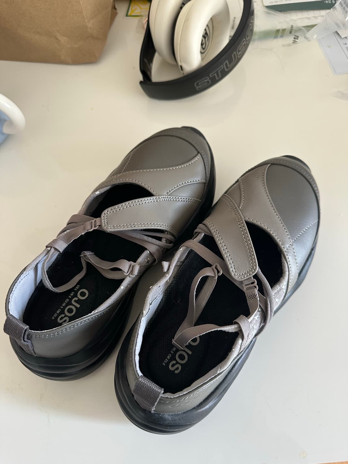 Ojos 스트랩 토 스니커즈 스톤 브라운 상품이미지5