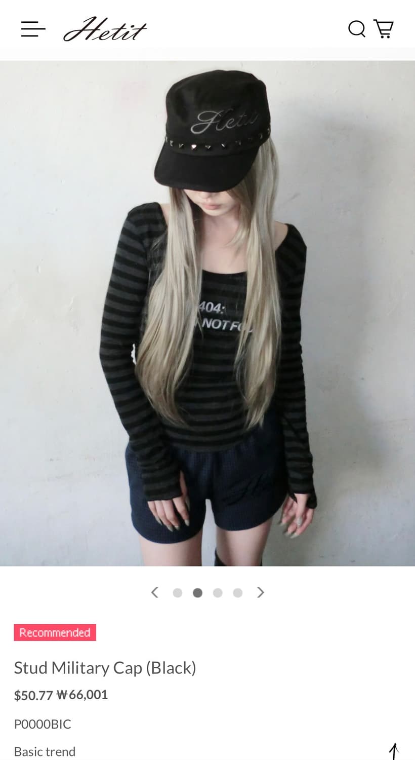 Hetit Stud military cap 헤티 스터드 밀리터리캡 상품이미지2