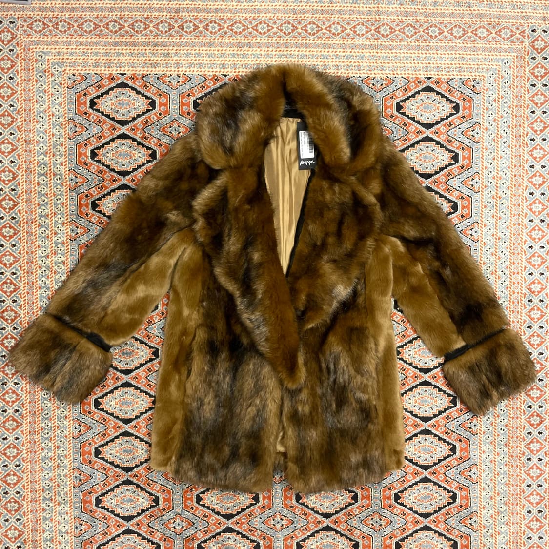 (새제품) 내스티갈 브라운 페이크퍼 자켓 UK4 상품이미지1