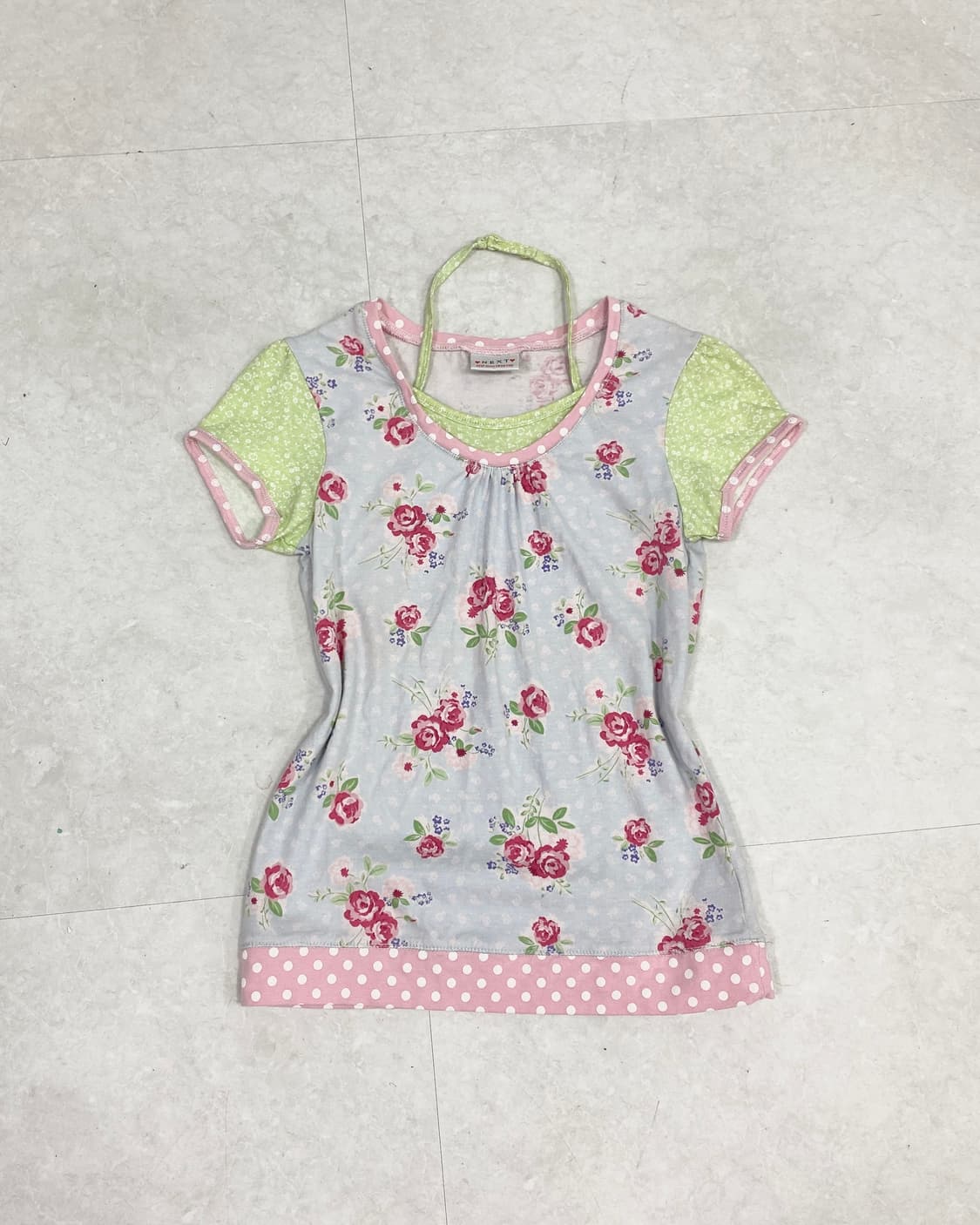 Floral Dot Hawaii halter neck T-Shirt  상품이미지2