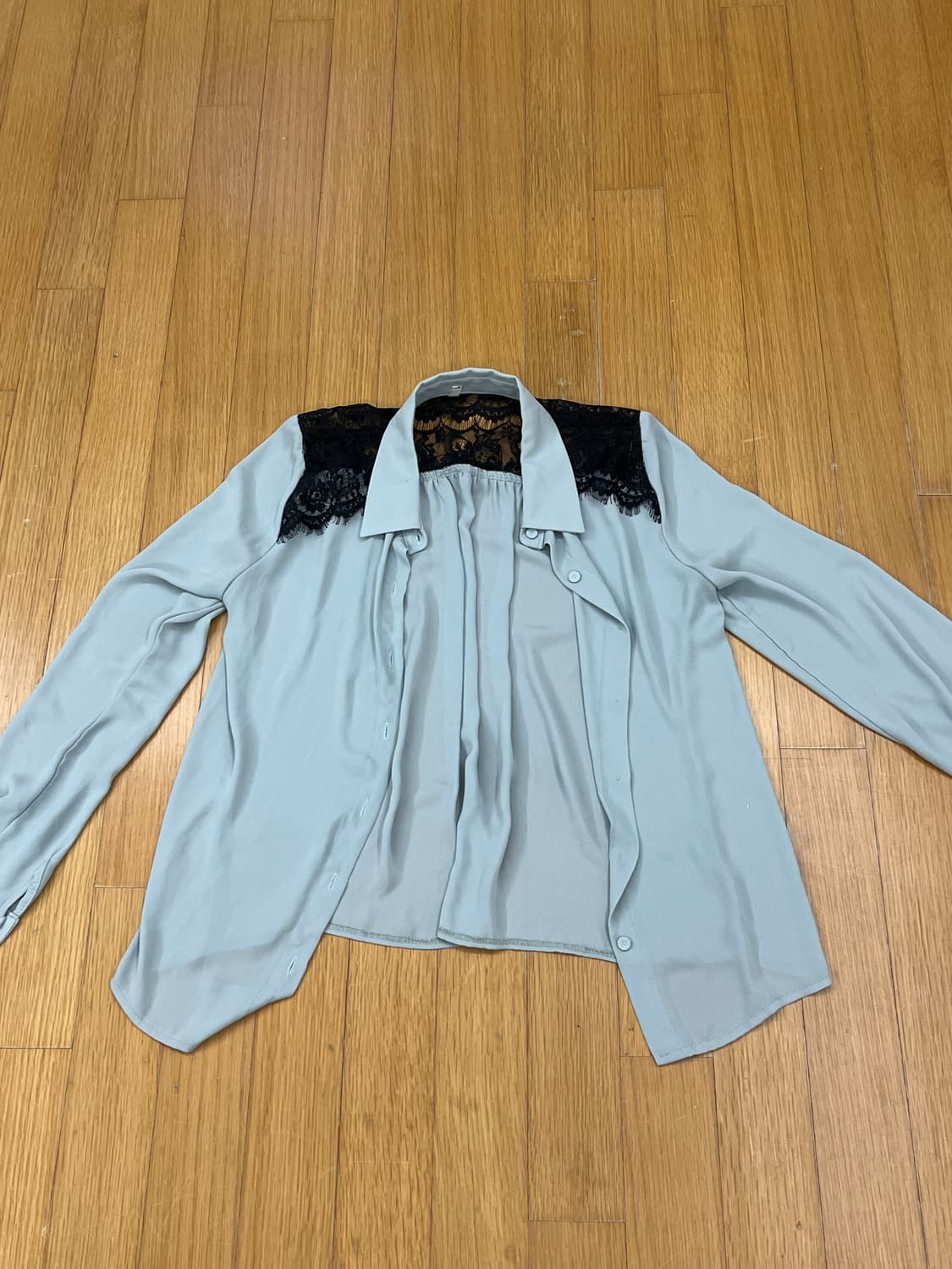 Linen sky mint flower  blouse 상품이미지2