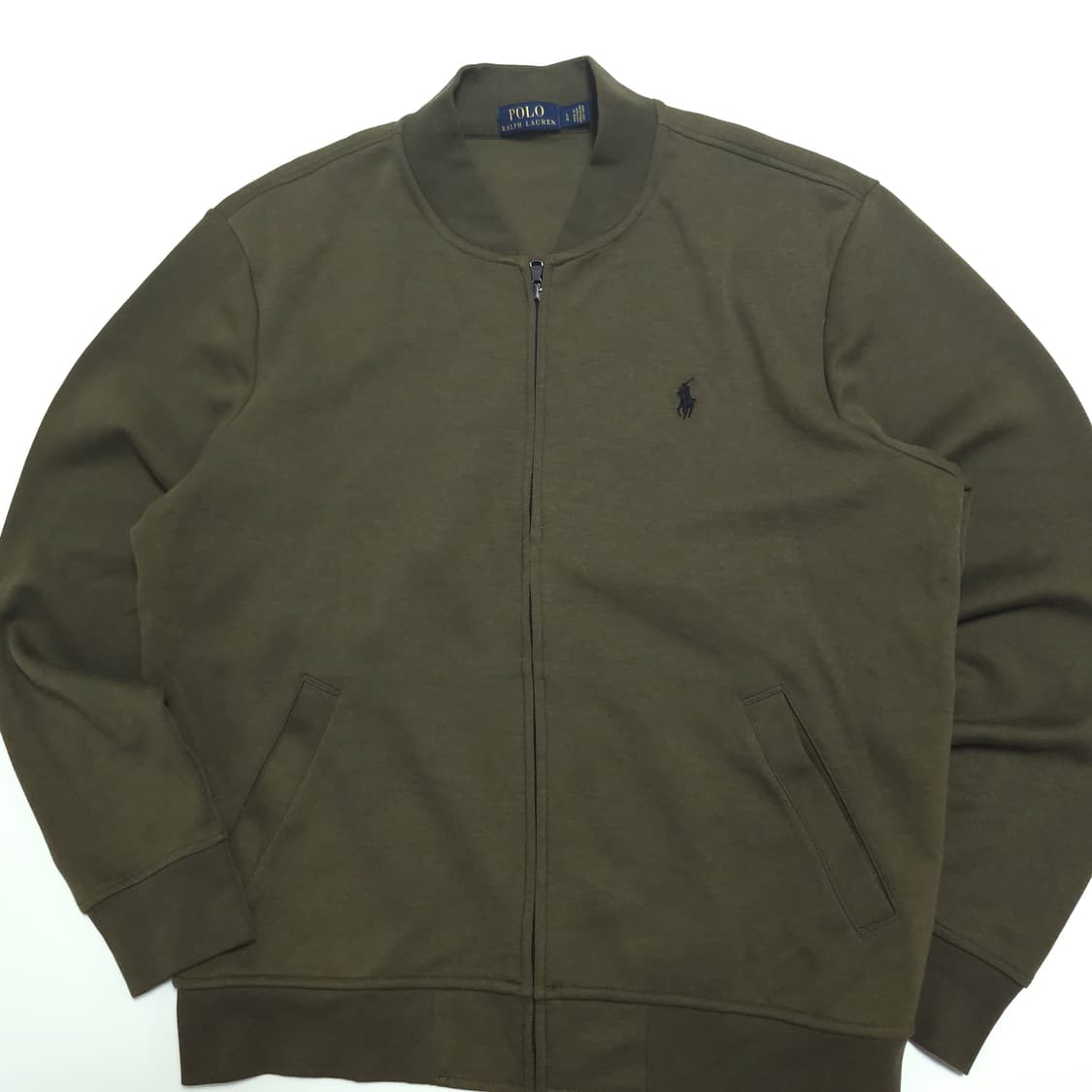 폴로 랄프로렌 코튼 져지 집업 자켓 카키 상품이미지2