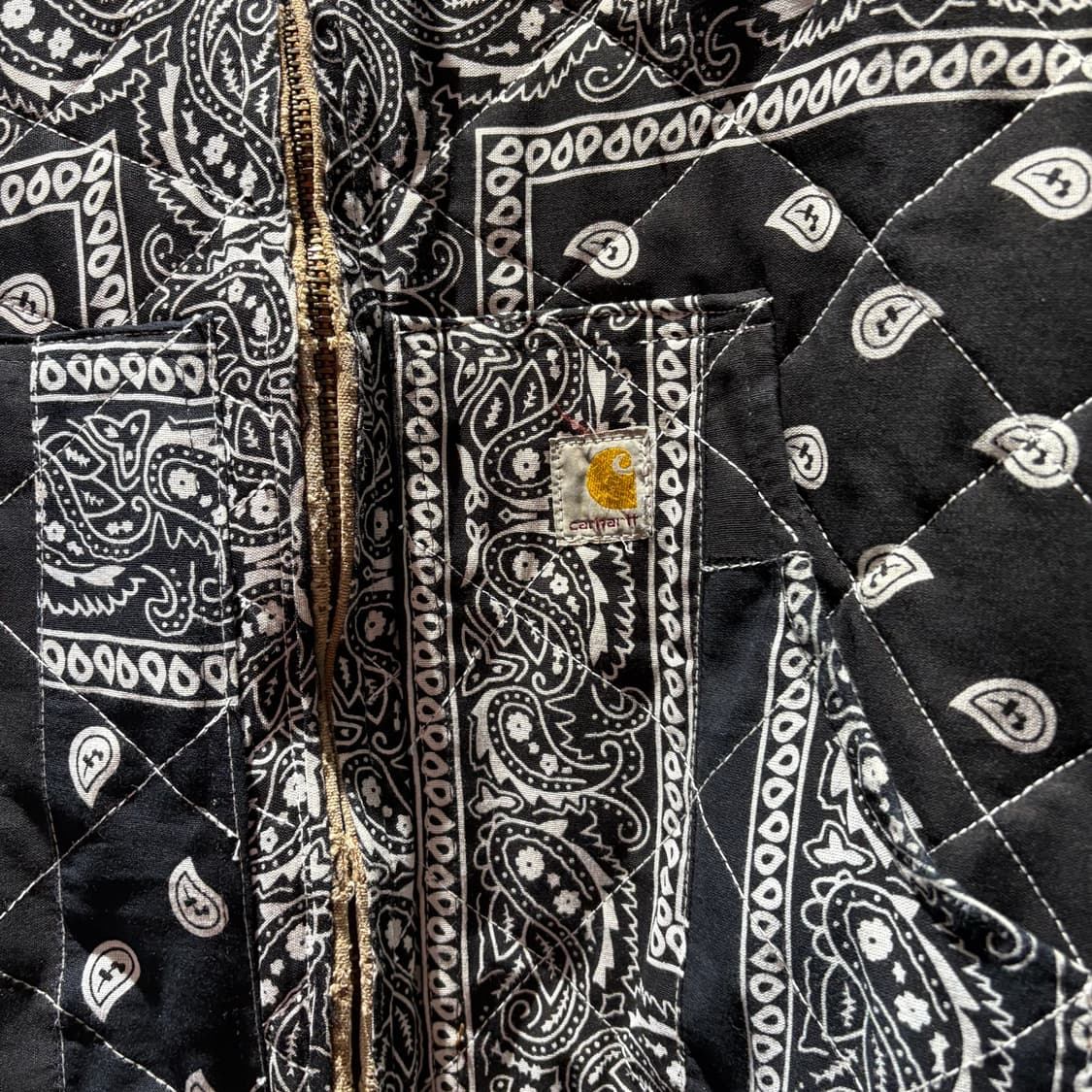 90’s 칼하트 j130 반다나 커스텀 워크 후드자켓 상품이미지3