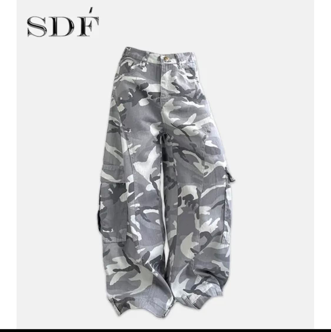 에이블리 화이트카모 와이드팬츠 상품이미지1