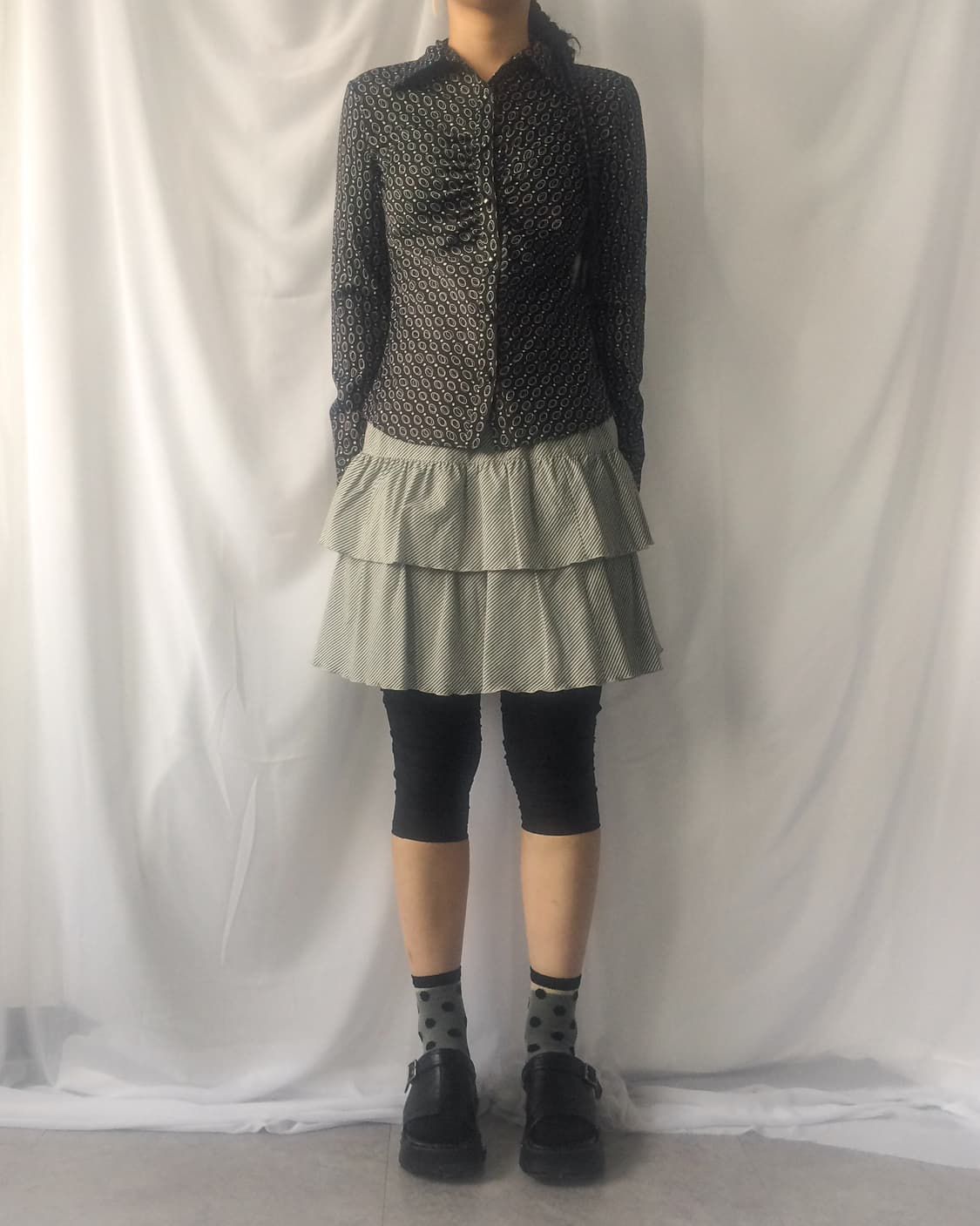 Stripe pattern layer mini skirt 상품이미지3