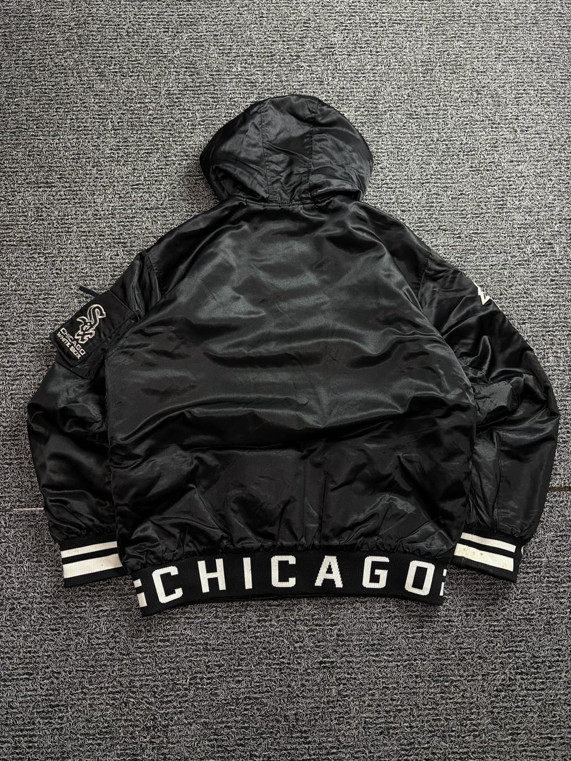 00s MLB 시카고 화이트 삭스 사틴 바시티 자켓 1767 상품이미지5