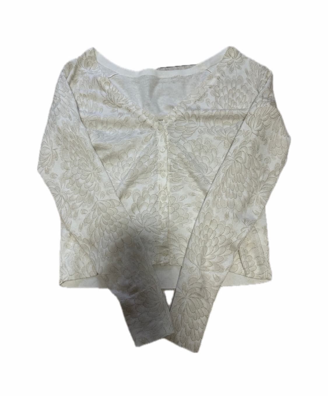 아이보리 꽃패턴 가디건 상품이미지1