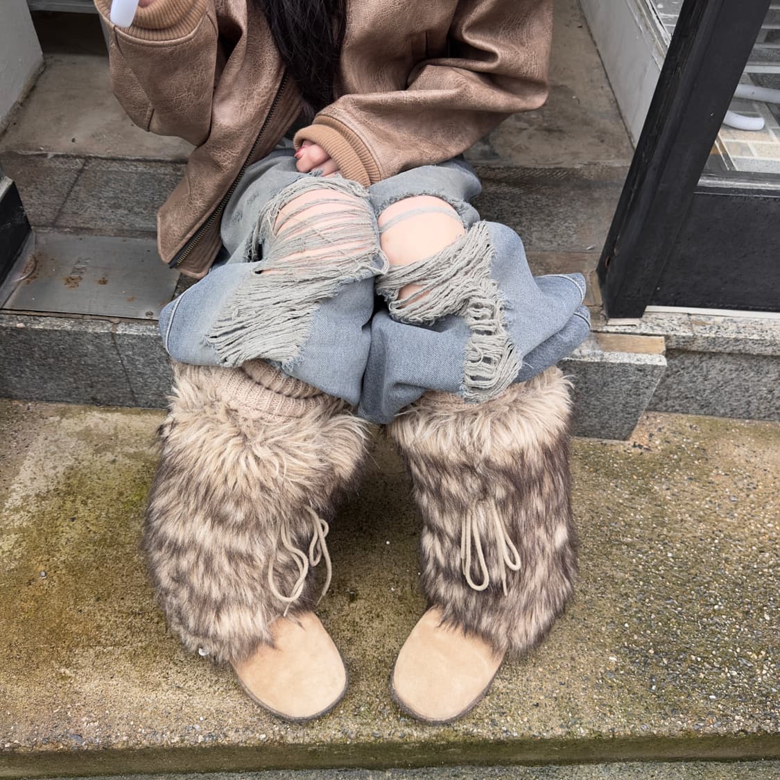 00s 롱 퍼 & 시어링 랩 털부츠 상품이미지10