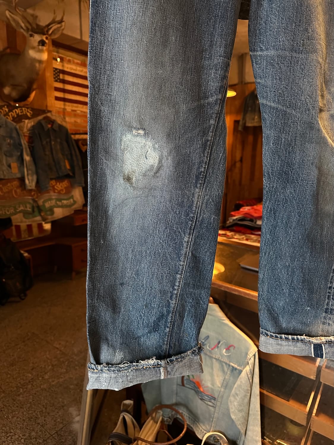 70s USA 빈티지 리바이스501 66전기 셀비지 데님 팬츠 상품이미지2