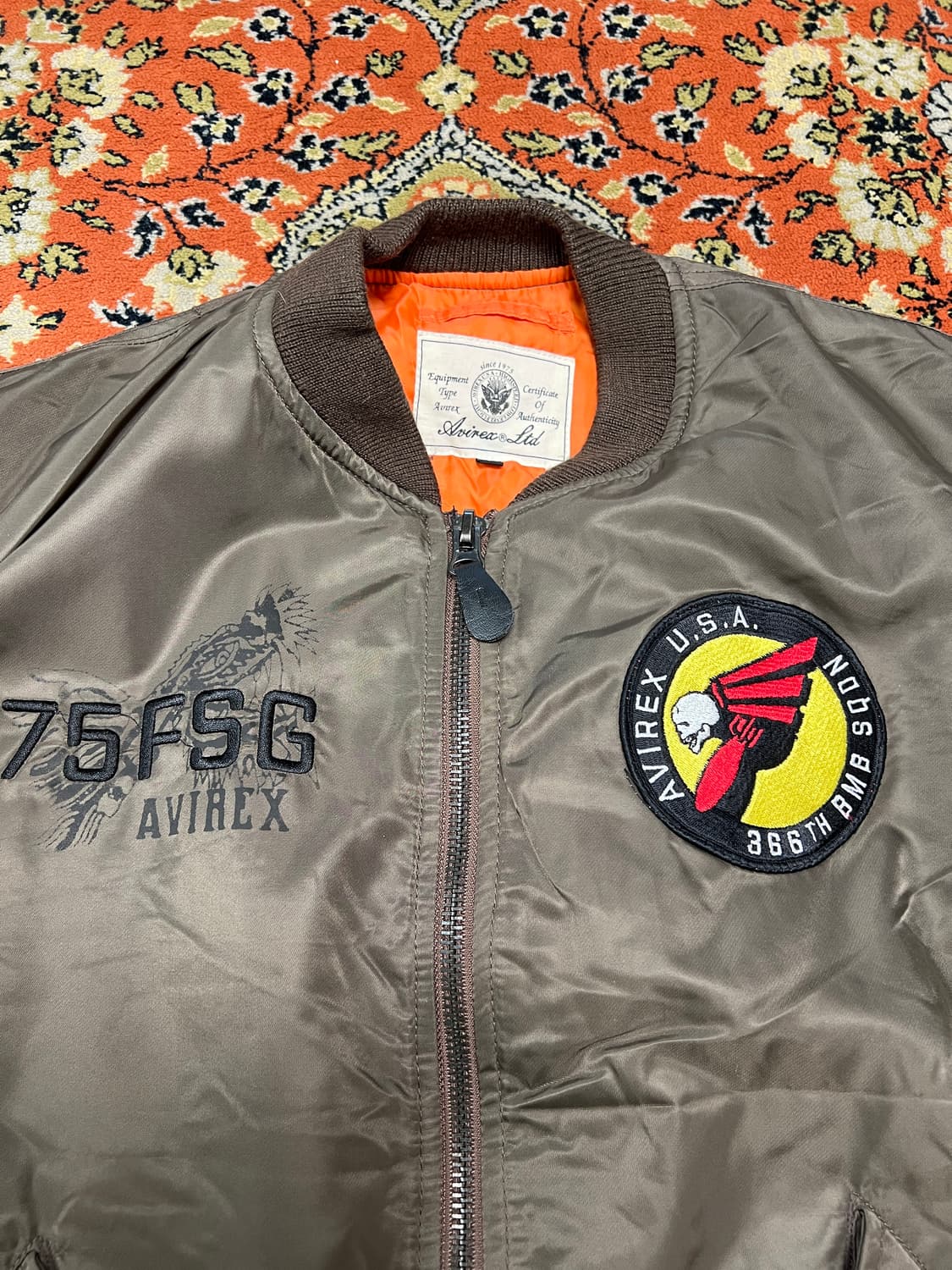 [L] 아비렉스 75FSG ma-1 항공점퍼 그레이브라운 상품이미지3