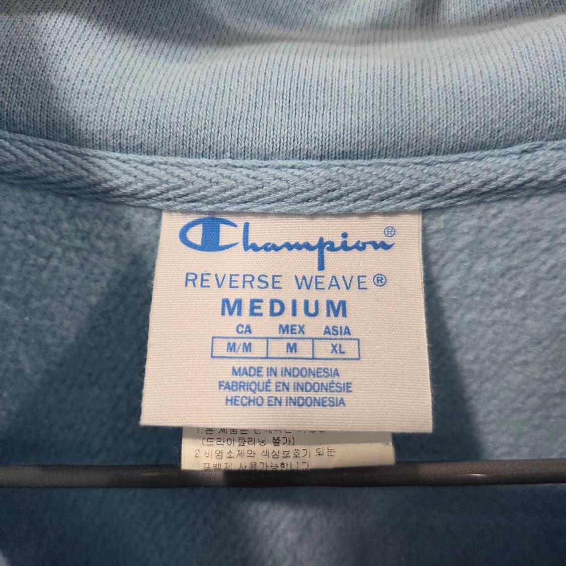 챔피온 블루택 풀오버 하프집업 기모 스웻셔츠 M 상품이미지5