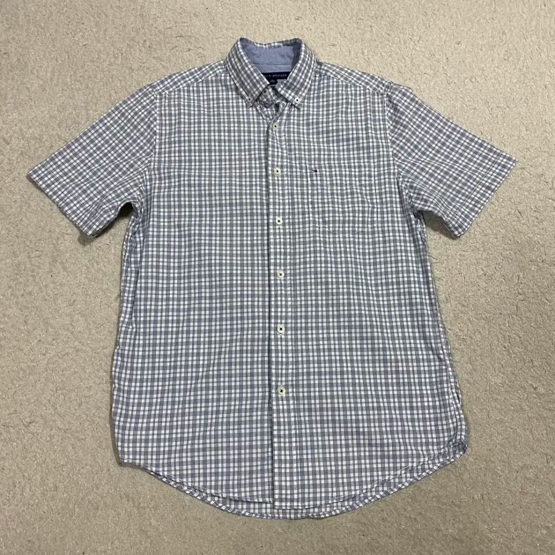 타미힐피거 반팔 셔츠 체크 xs 상품이미지1