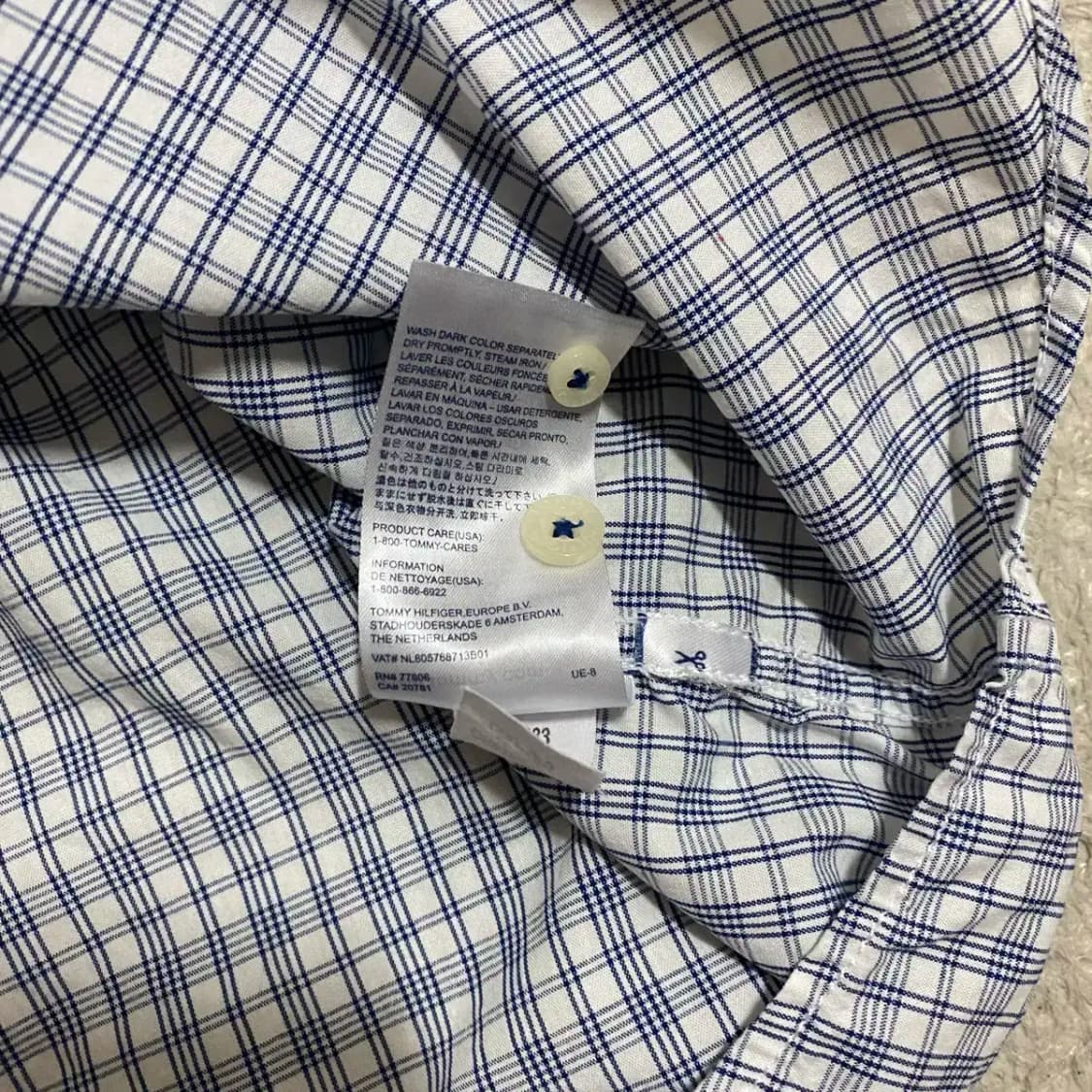 타미힐피거 반팔 셔츠 체크 xs 상품이미지4