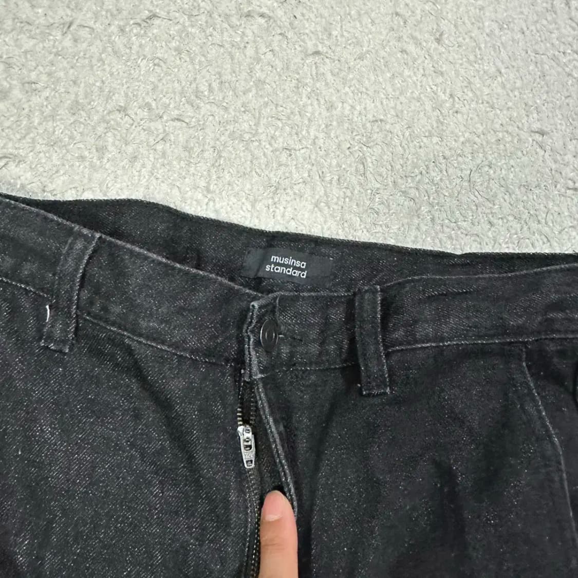 무신사 청바지 흑청 데님 팬츠 32인치 상품이미지2