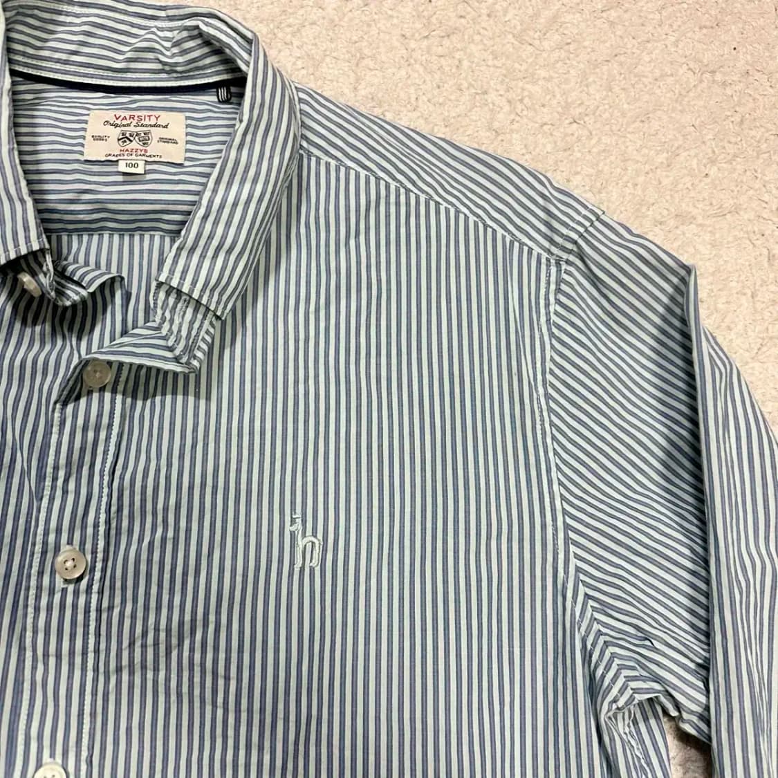 헤지스 셔츠 스트라이프 100 상품이미지3
