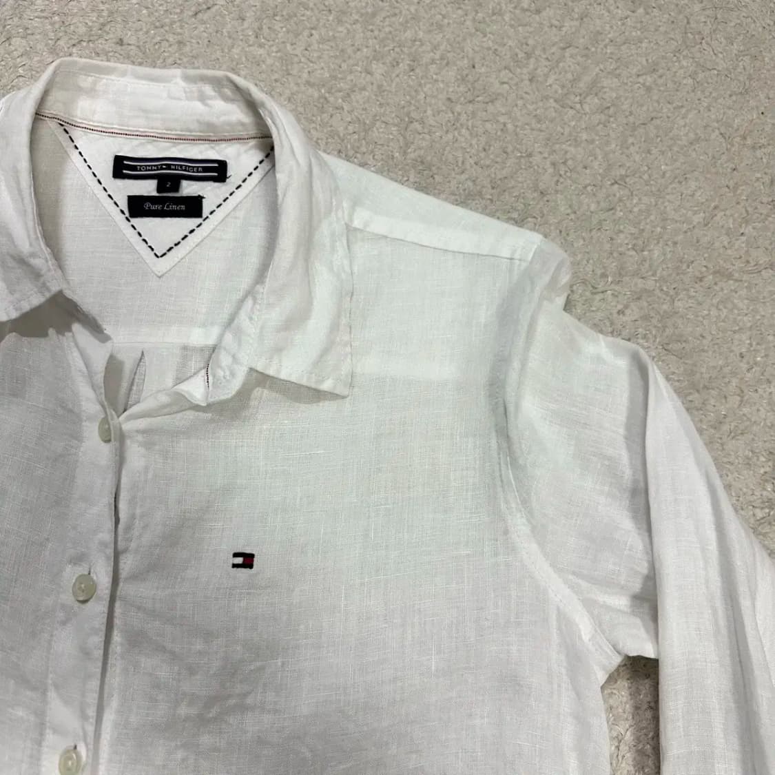 타미힐피거 린넨 셔츠 화이트 여성 2 상품이미지3