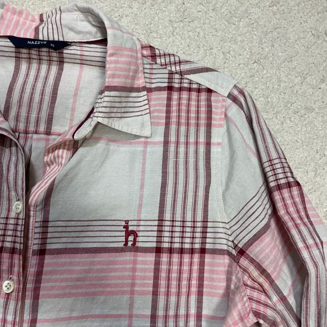 헤지스 린넨 셔츠 체크 여성 90 상품이미지2