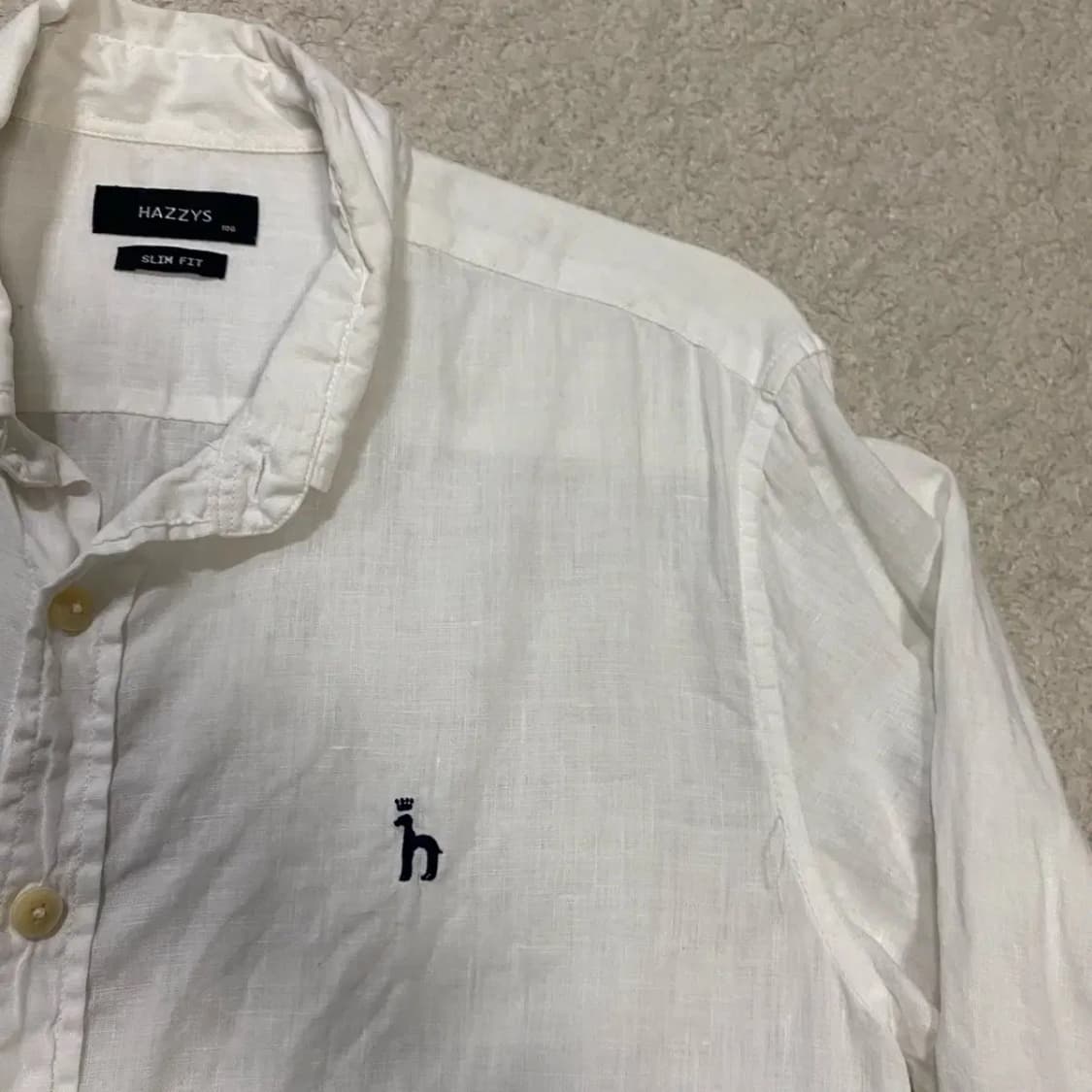 헤지스 린넨 셔츠 슬림핏 화이트 100 상품이미지2