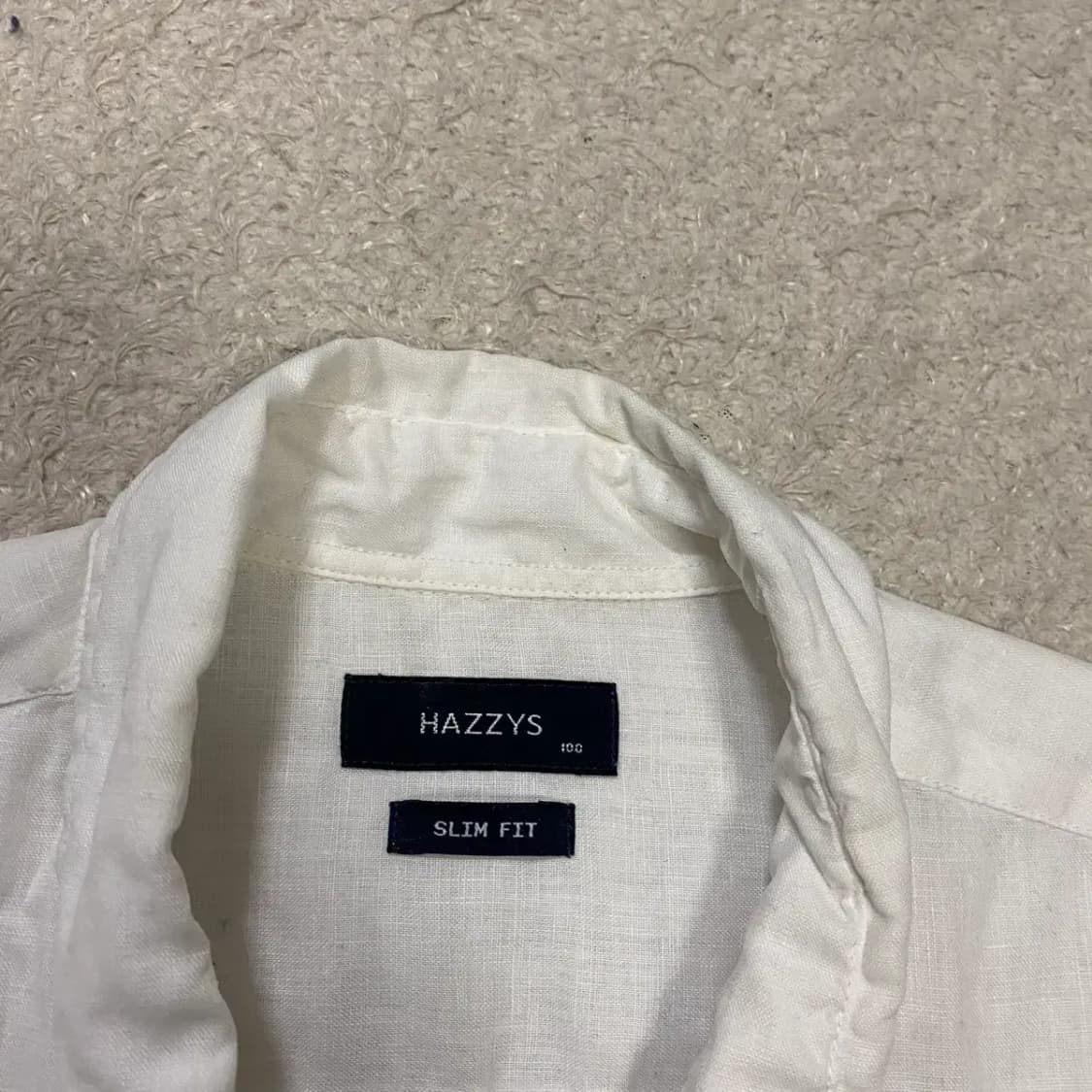 헤지스 린넨 셔츠 슬림핏 화이트 100 상품이미지3