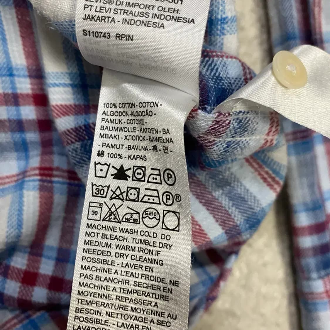 리바이스 셔츠 체크 m 95 상품이미지5