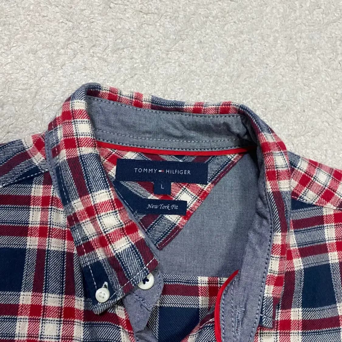 타미힐피거 셔츠 체크 L 100 상품이미지3