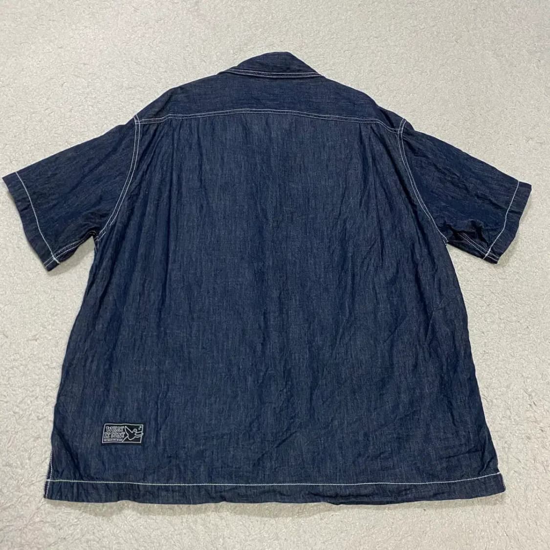 와릿이즌 데님 반팔 셔츠 오버핏 m 상품이미지5