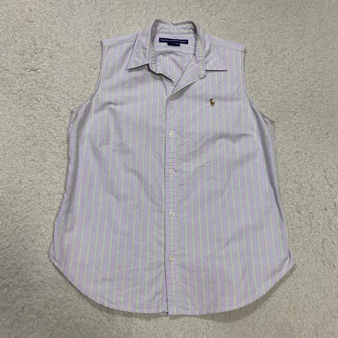 폴로 랄프로렌 스트라이프 민소매 셔츠 여성 10 상품이미지1