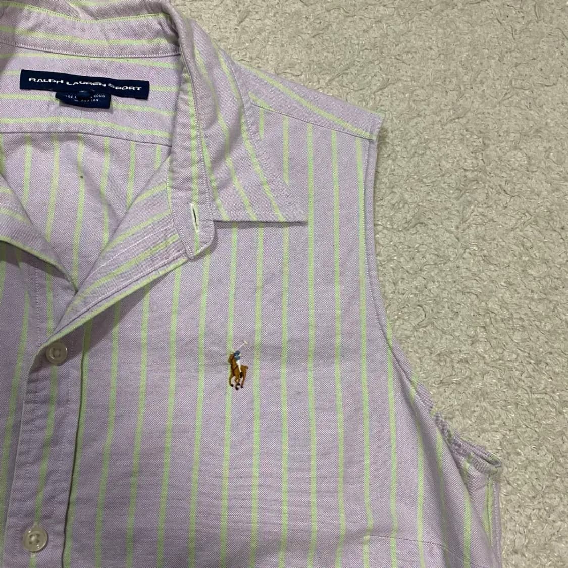 폴로 랄프로렌 스트라이프 민소매 셔츠 여성 10 상품이미지2