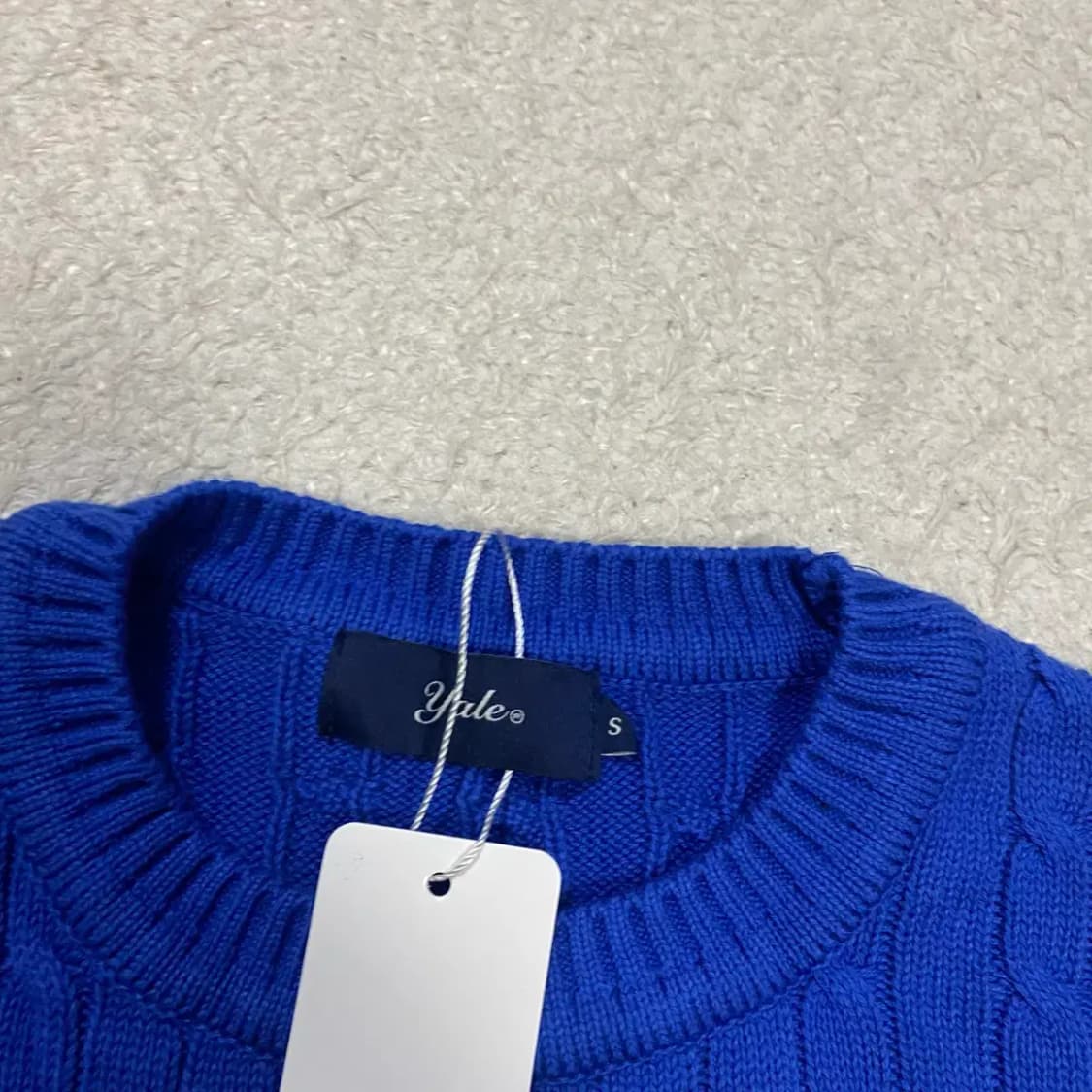 예일 케이블 반팔 니트 s 상품이미지3