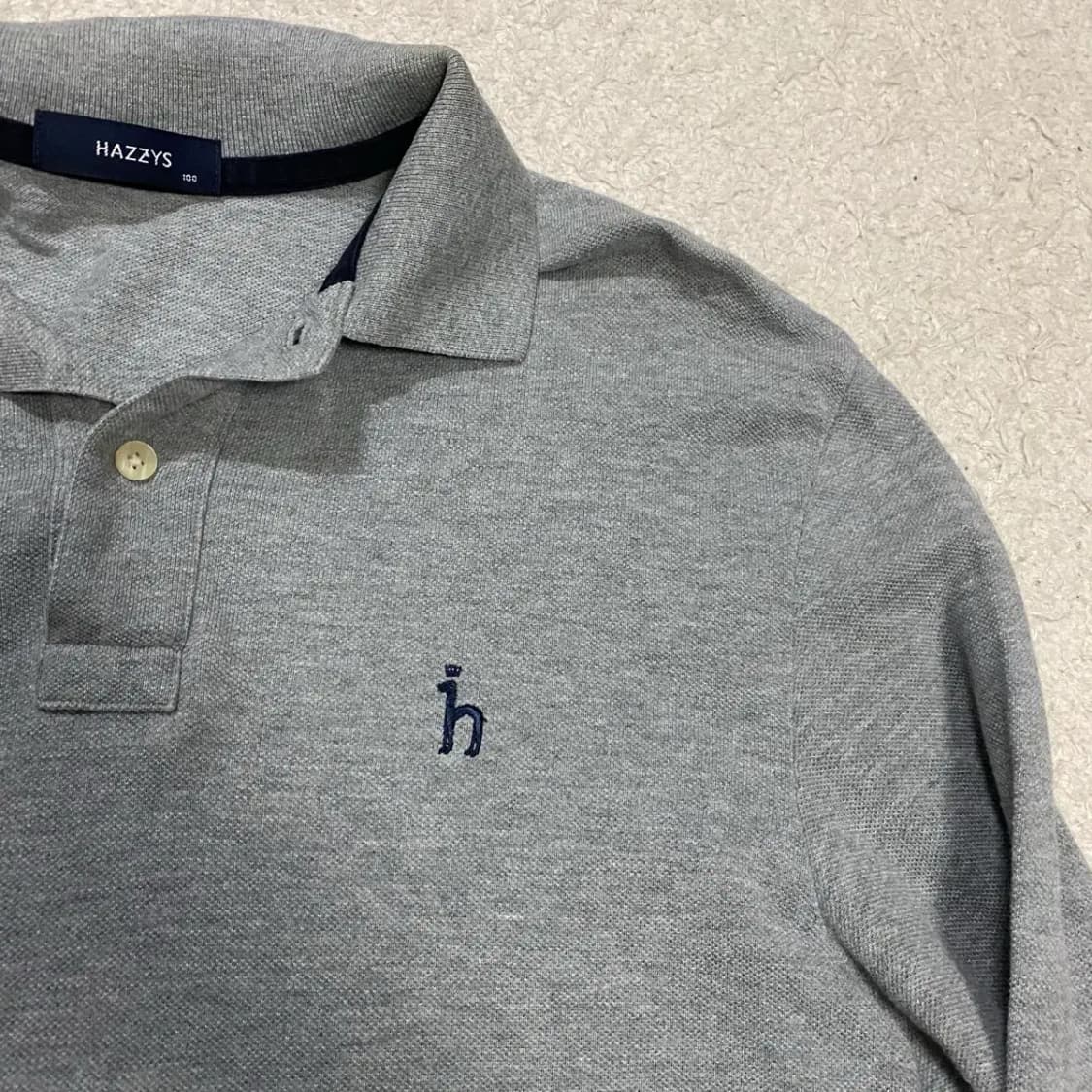 헤지스 긴팔 카라티 그레이 100 상품이미지2