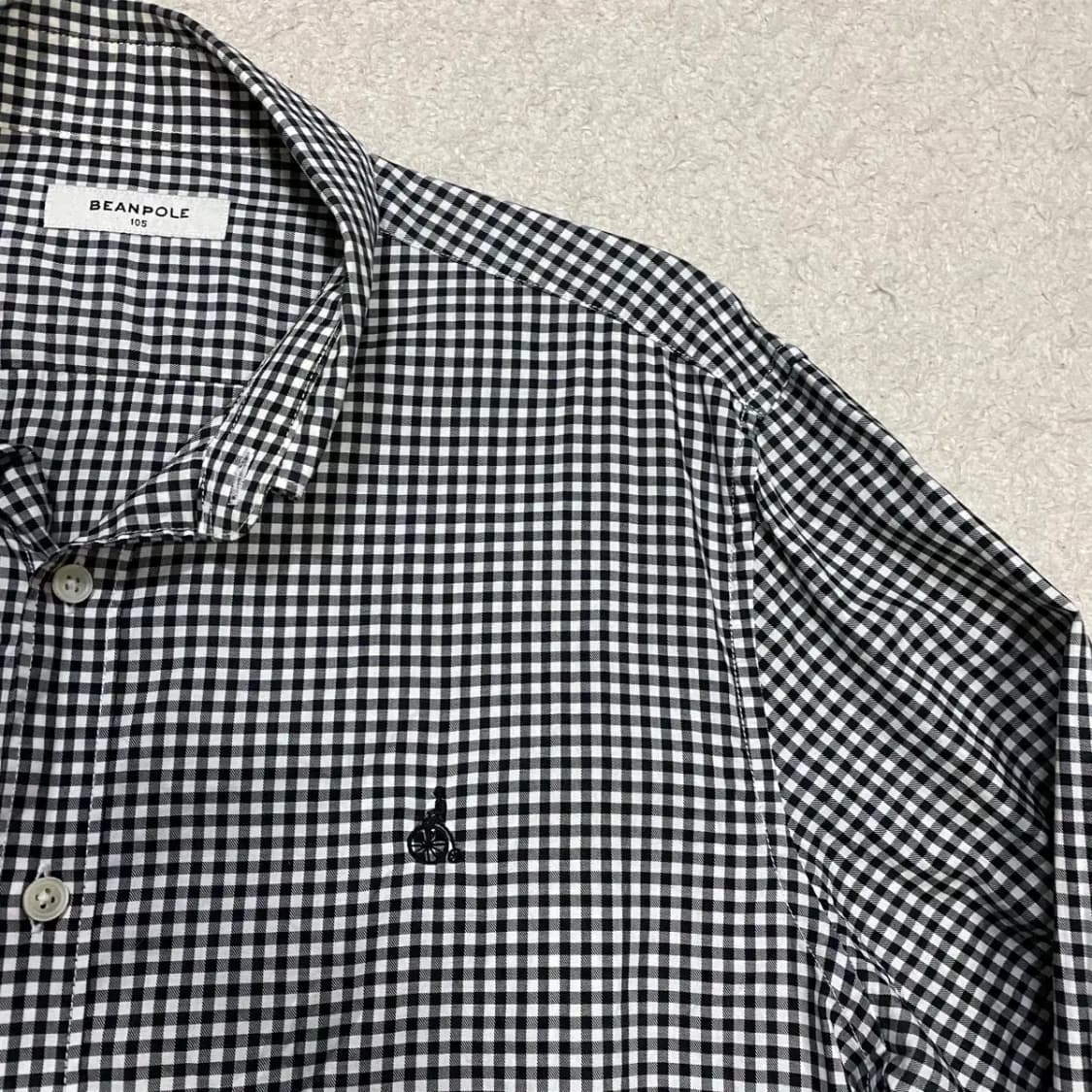빈폴 블랙 깅엄체크 긴팔 셔츠 105 상품이미지2