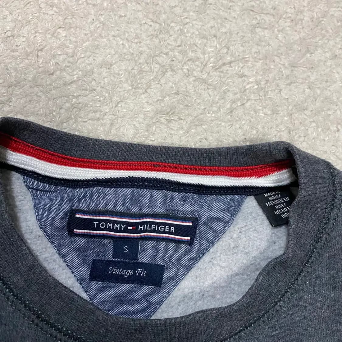 타미힐피거 맨투맨 티셔츠 그레이 기모 s 상품이미지2