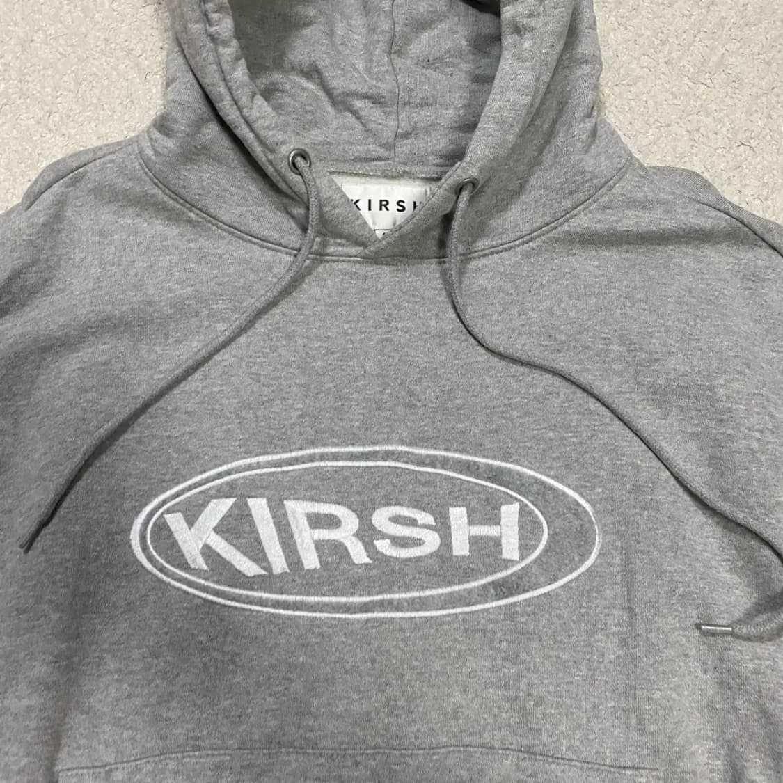 키르시 빅 로고 후드티 회색 기모 1 상품이미지2