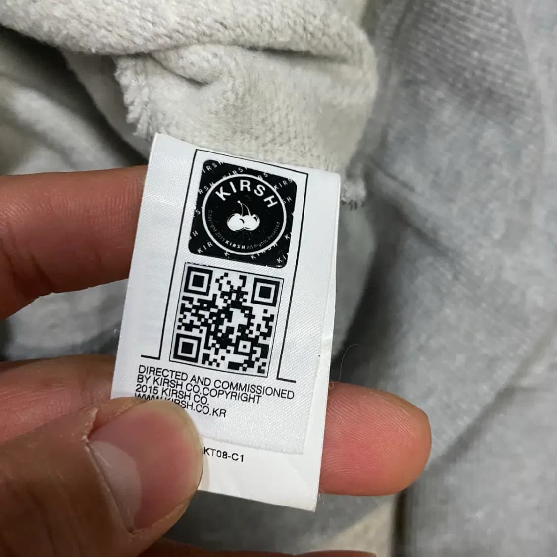 키르시 빅 로고 후드티 회색 기모 1 상품이미지4