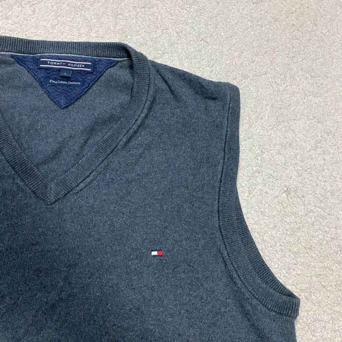 타미힐피거 브이넥 니트 조끼 L 상품이미지2