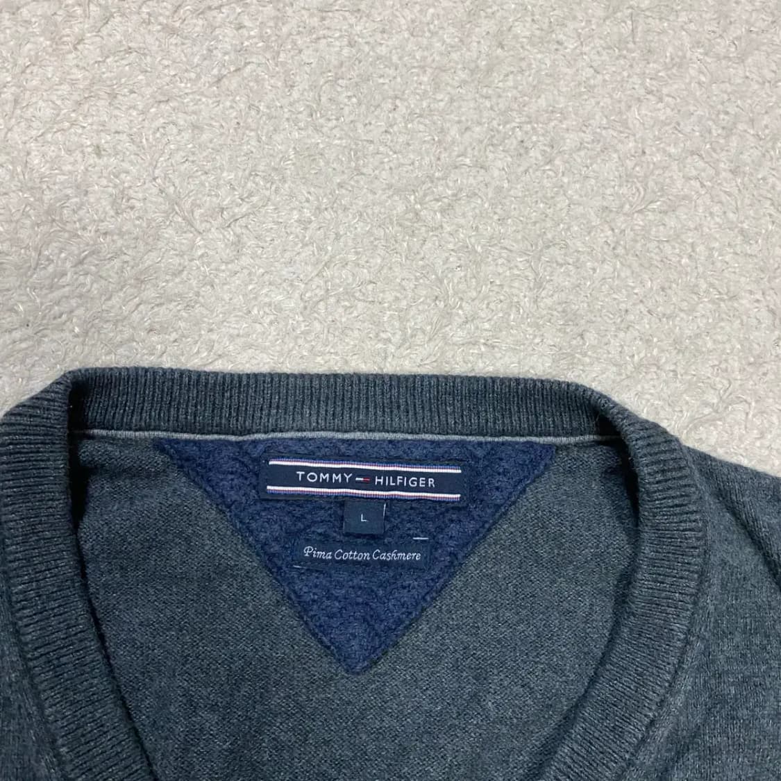 타미힐피거 브이넥 니트 조끼 L 상품이미지3