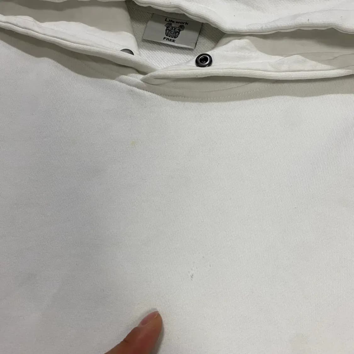 라이프워크 화이트 후드티 강아지 패치 상품이미지4