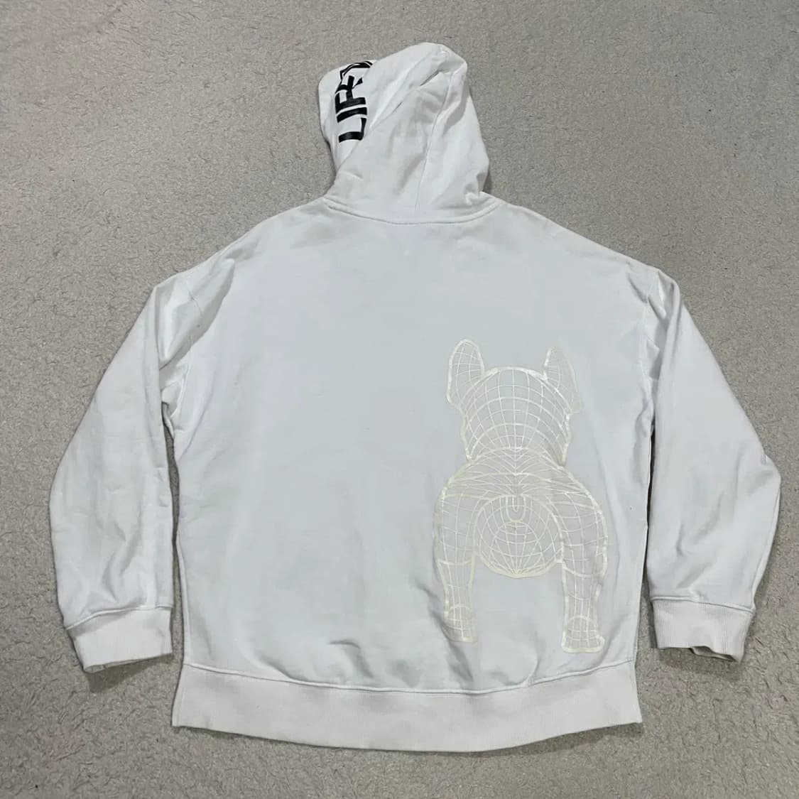 라이프워크 화이트 후드티 강아지 패치 상품이미지7