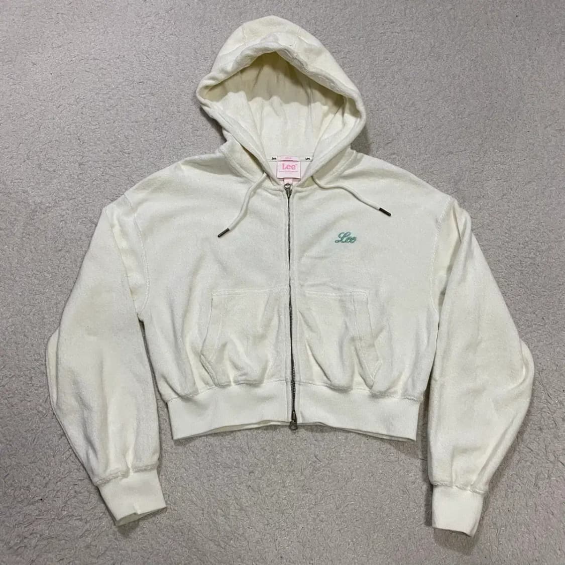 Lee 리 아이보리 크롭 후드 집업 s 상품이미지1