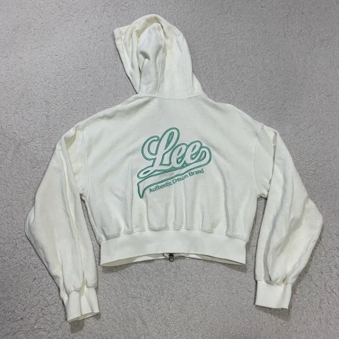 Lee 리 아이보리 크롭 후드 집업 s 상품이미지5