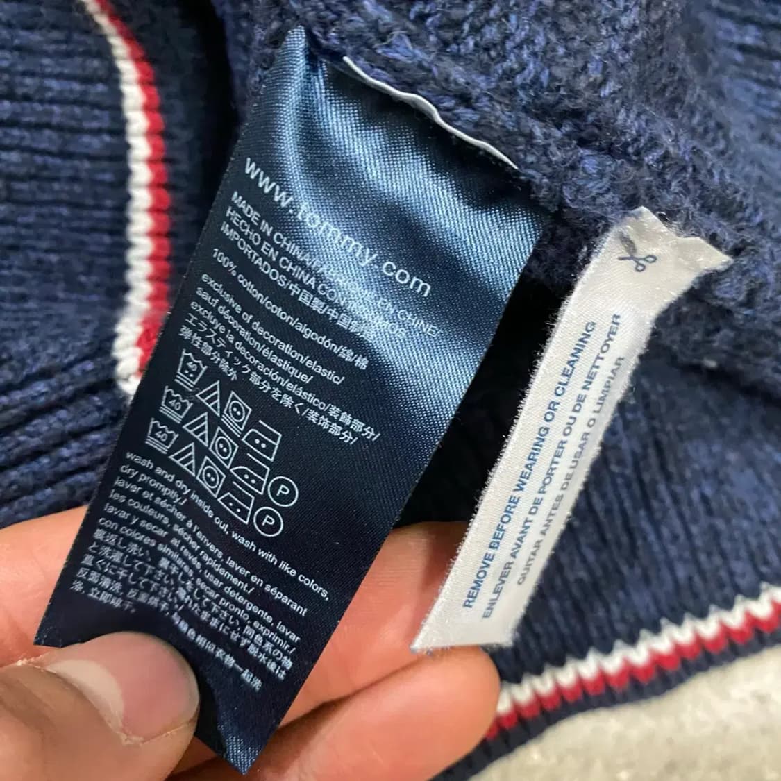 타미힐피거 네이비 니트 스웨터 상품이미지4