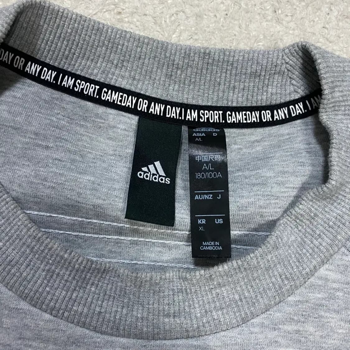 아디다스 삼선 기모 맨투맨 그레이 상품이미지3