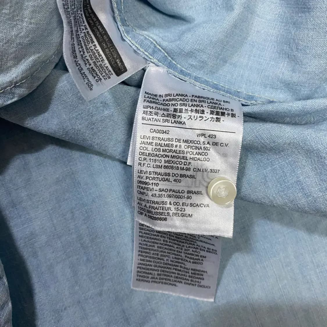 리바이스 여성 데님 셔츠 블루 s 상품이미지6