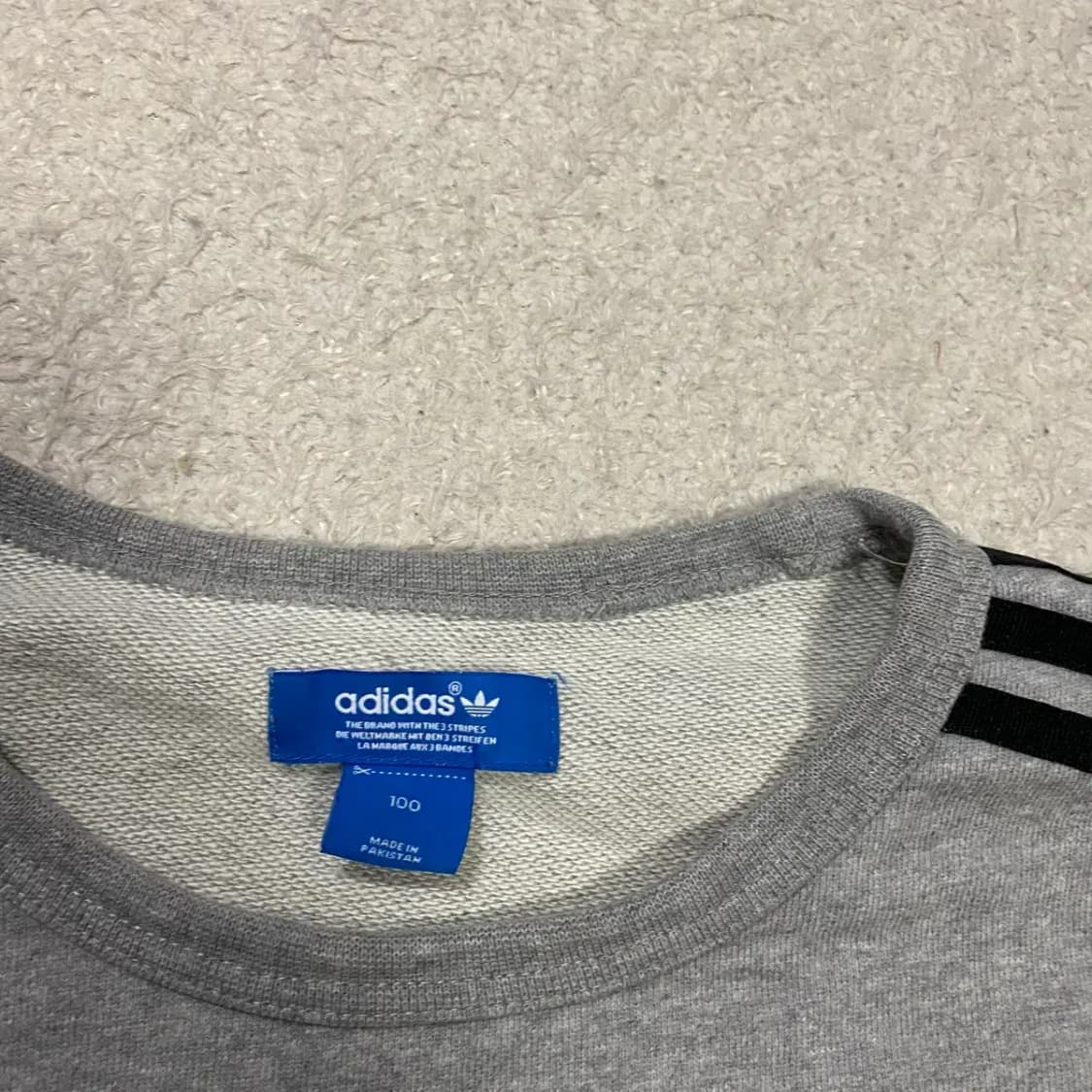 아디다스 트레포일 삼선 맨투맨 회색 100 상품이미지3