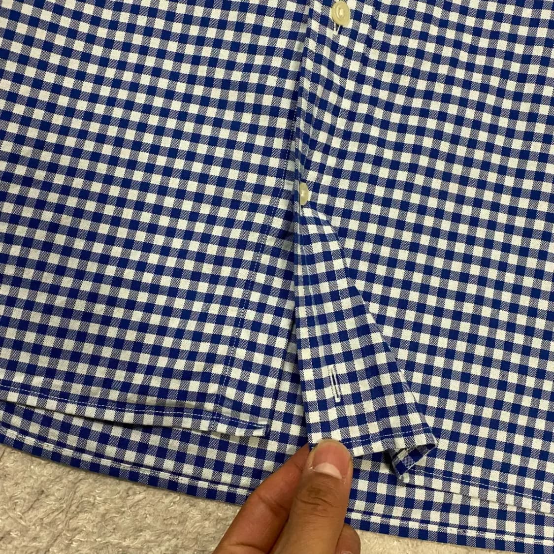 폴로 랄프로렌 깅엄 체크 크롭 셔츠 m 상품이미지2
