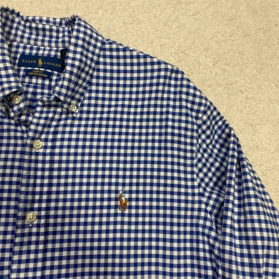 폴로 랄프로렌 깅엄 체크 크롭 셔츠 m 상품이미지3