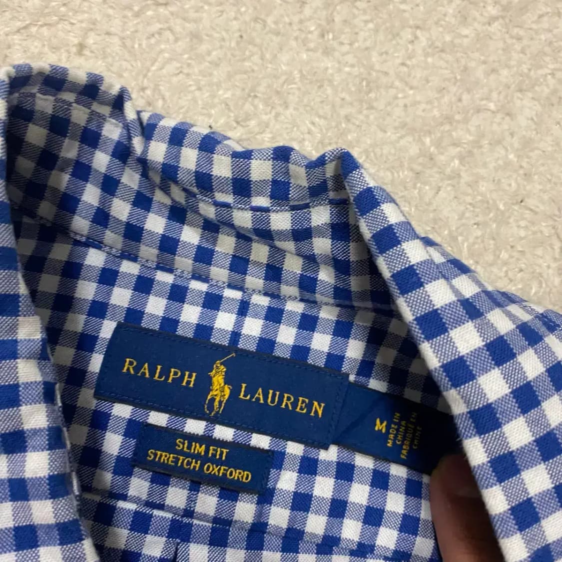 폴로 랄프로렌 깅엄 체크 크롭 셔츠 m 상품이미지4