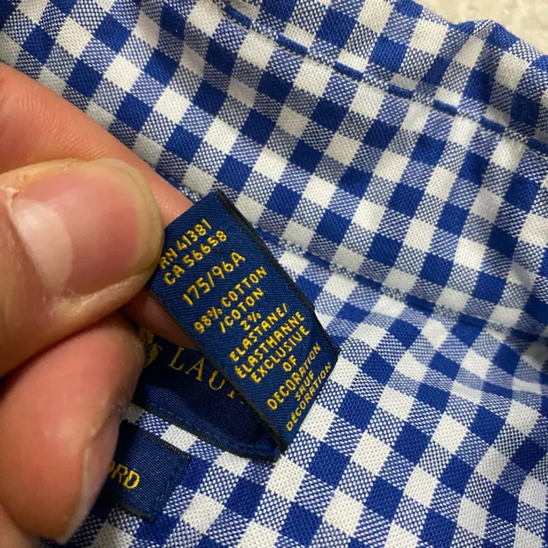 폴로 랄프로렌 깅엄 체크 크롭 셔츠 m 상품이미지5