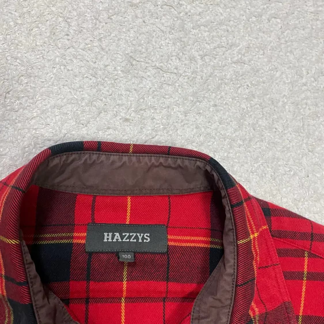 HAZZYS 헤지스 레드 체크 셔츠 L 100 상품이미지2